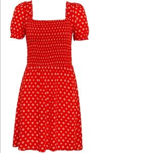 BP. Smocked Sheer Floral Print Mini Dress NEW